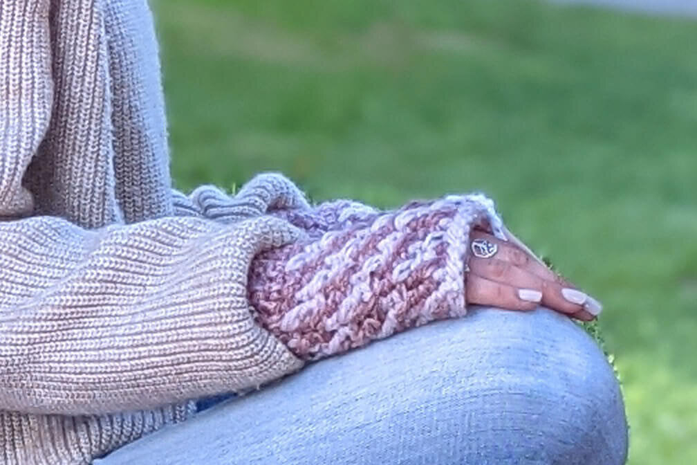 Swirling Stripes Fingerless Gloves